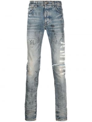 Jeans skinny slim fit con stampa Amiri blu