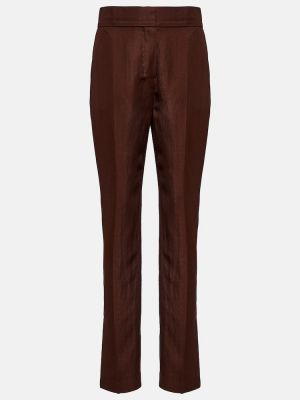 Pantalon taille haute slim Jacquemus marron