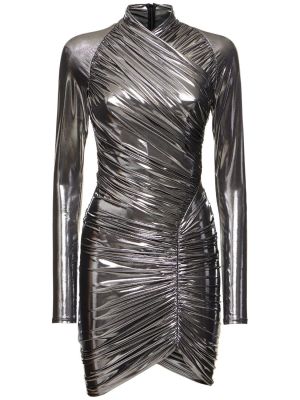 Jersey mini obleka Ferragamo srebrna