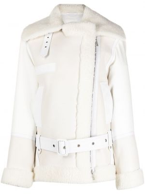 Chaqueta de cuero de pelo Mr & Mrs Italy blanco