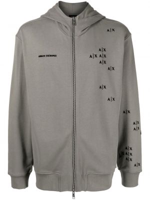 Trykt zip hettegenser Armani Exchange grå