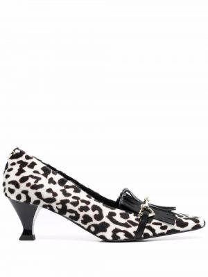 Leopard trykt hæler pumps Love Moschino svart