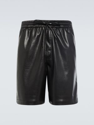Pantaloni scurți din piele Nanushka negru