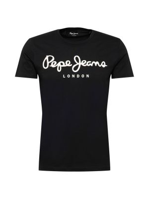 Тениска slim Pepe Jeans черно