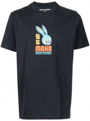 T-shirt con stampa Maharishi blu