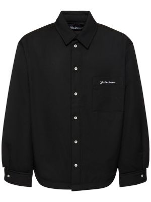 Вълнена риза Jacquemus черно