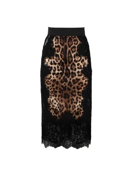 Spódnica midi z wysoką talią Dolce And Gabbana czarna