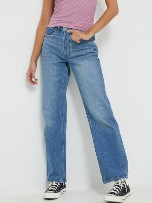 Jeansy z wysoką talią Abercrombie & Fitch niebieskie