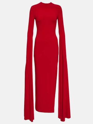 Drapované džerzej dlouhé šaty Norma Kamali červená