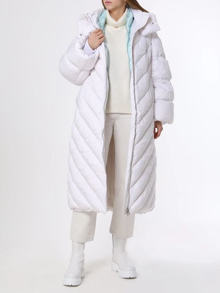 Пуховое стеганое пальто Add белое