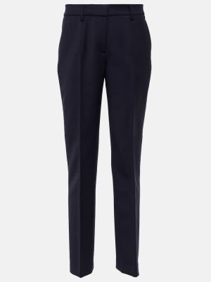 Vlněné rovné kalhoty s vysokým pasem Gabriela Hearst modré