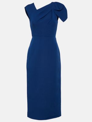 Шелковое шерстяное платье миди Roland Mouret синее