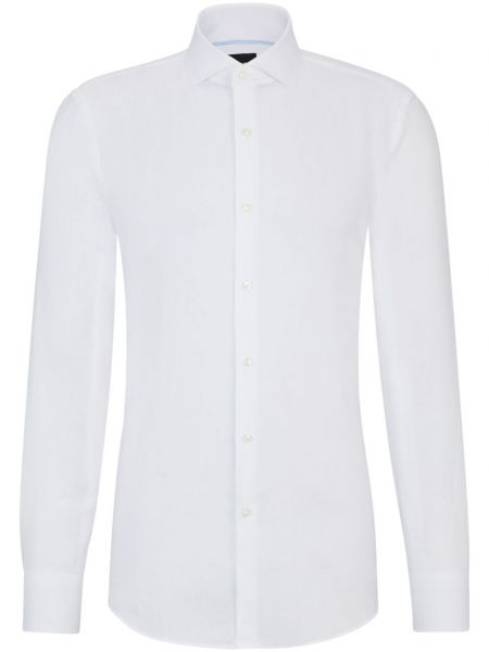 Λινό πουκάμισο Boss λευκό