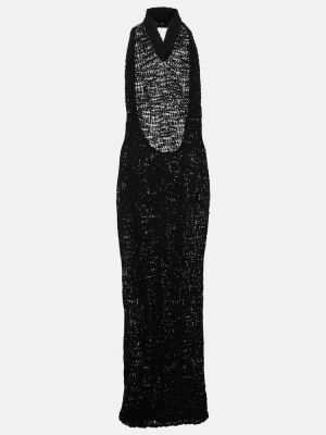 Βαμβακερή μάξι φόρεμα από ζέρσεϋ Alexandre Vauthier μαύρο