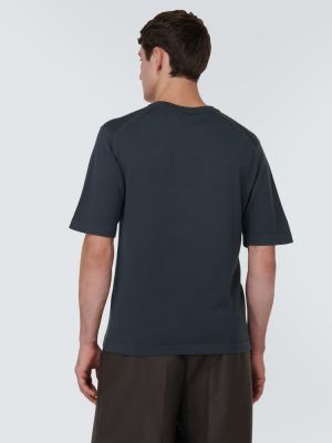 Camiseta de algodón de tela jersey John Smedley gris