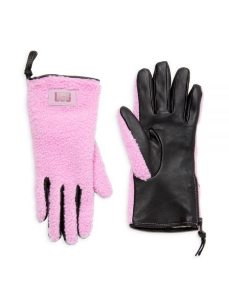 Кожаные перчатки Ugg розовые