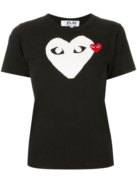 Mustriline t-särk Comme Des Garçons Play must