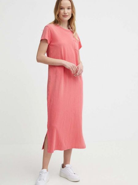 Бавовняна сукня міді Polo Ralph Lauren рожева