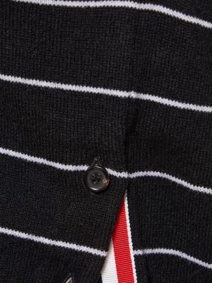 Pruhovaná kašmírová vesta Thom Browne čierna