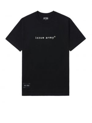 Памучна тениска с принт Izzue черно