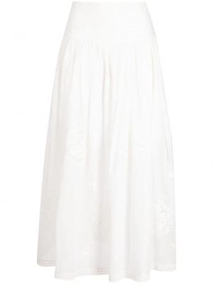 Kvetinová midi sukňa Zimmermann biela