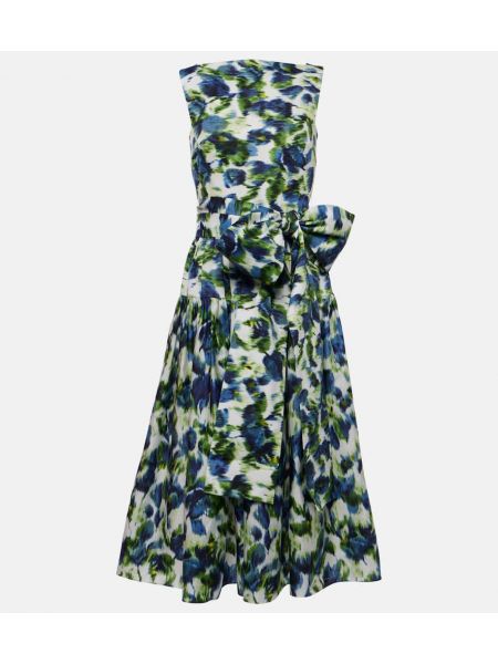 Floral bomull bue dress Erdem hvit