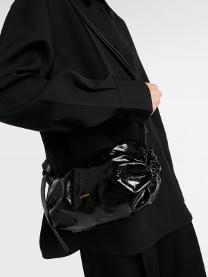 Кожаная сумка через плечо Jil Sander черная