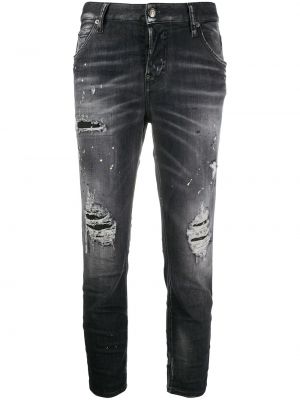 Rippet stretch jeans Dsquared2 svart