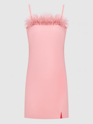 Платье мини с перьями Twinset розовое