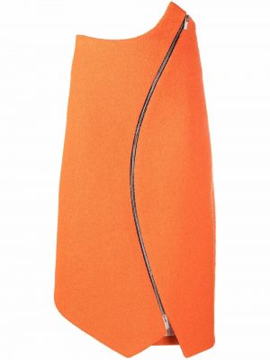 Asymmetrisk zip midiskjørt Nina Ricci oransje