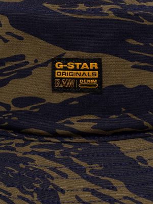Bombažni klobuk z zvezdico G-star Raw modra