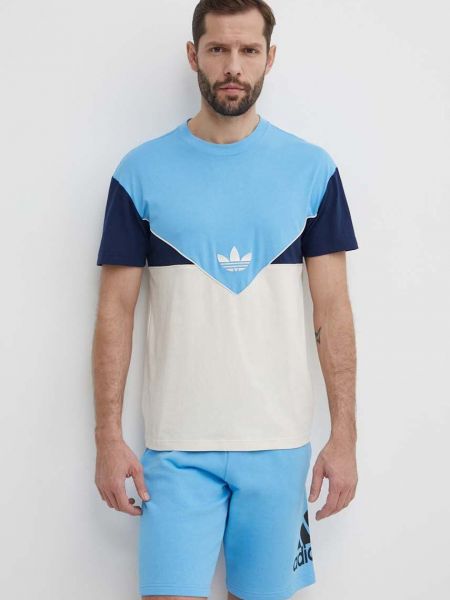 Bombažna majica Adidas Originals modra