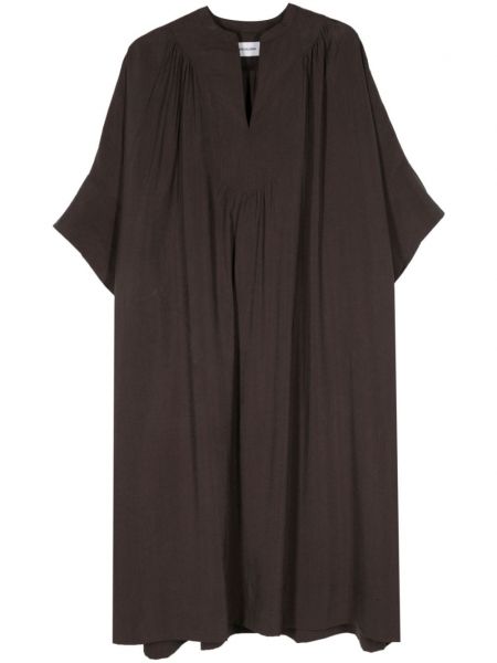 Kleid mit plisseefalten Yves Salomon braun
