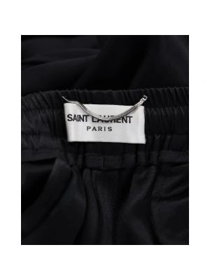 Pantalones de seda Saint Laurent Vintage negro