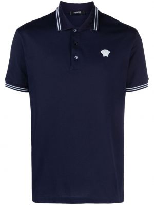 Medvilninis polo marškinėliai Versace mėlyna