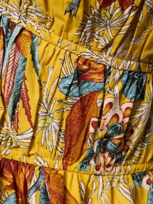 Robe mi-longue en coton à imprimé Ulla Johnson jaune