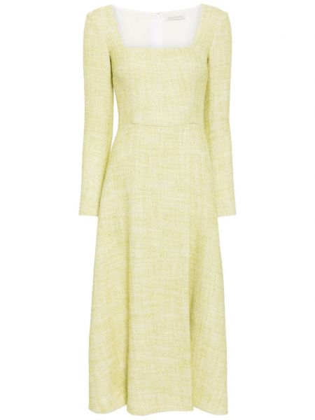 Midi haljina od tvida Emilia Wickstead zelena