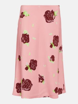 Květinové midi sukně Marni růžové