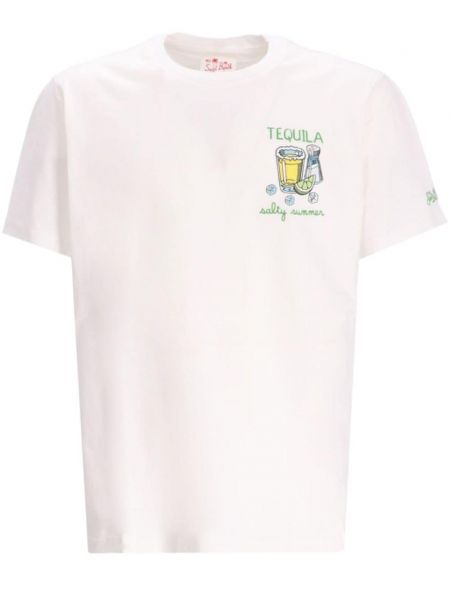 Raštuotas medvilninis marškinėliai Mc2 Saint Barth balta