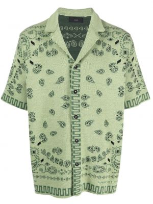 Žakárová bavlněná košile Alanui zelená