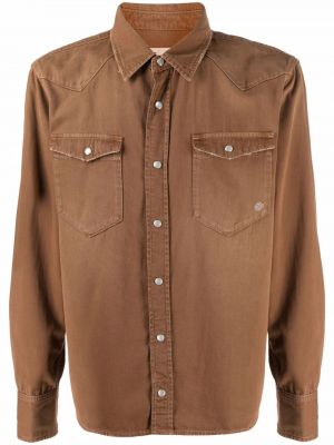 Camisa ajustada Eleventy marrón