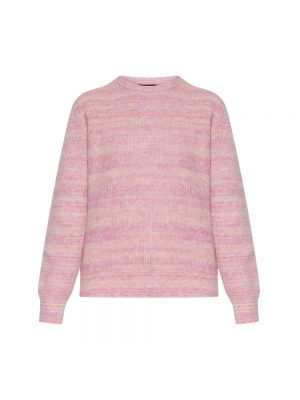 Dzianinowy sweter z okrągłym dekoltem A.p.c. różowy