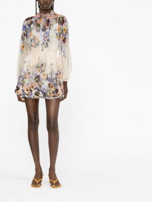 Květinové mini sukně s potiskem Zimmermann bílé