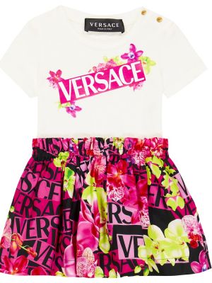 Jersey klänning med mönster i jersey för tjejer Versace Kids