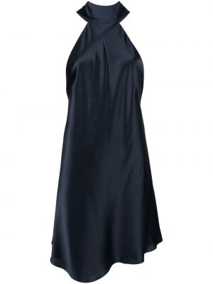 Μεταξωτή κοκτέιλ φόρεμα Michelle Mason μπλε