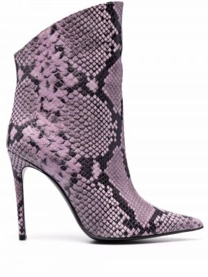 Botas de cuero con estampado de estampado de serpiente Giuliano Galiano violeta