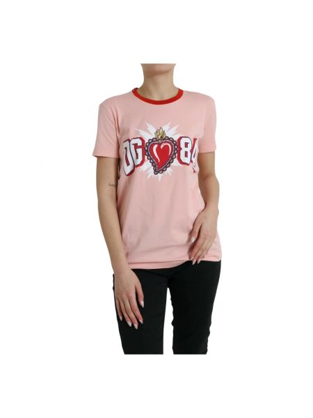 Różowa koszulka Dolce And Gabbana