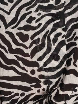 Volnena srajca s potiskom z zebra vzorcem Saint Laurent črna