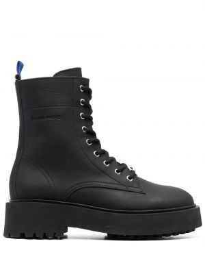 Ankle boots sznurowane skórzane koronkowe Filling Pieces czarne