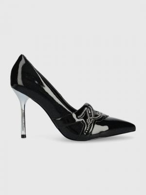 Кожаные туфли на каблуке на высоком каблуке Karl Lagerfeld черные